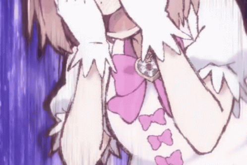 A Drawing Of A Girl With A Pink Bow GIF