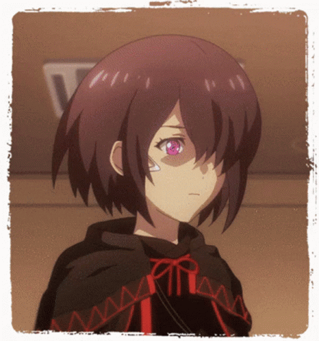 A Drawing Of A Girl With A Red Eye GIF