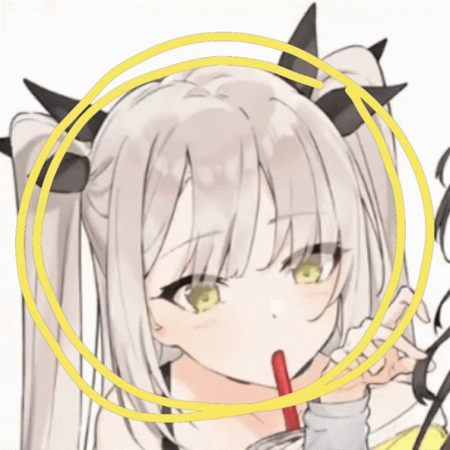 A Drawing Of A Girl With A Red Straw In Her Mouth GIF