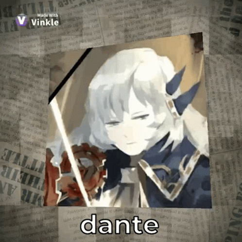 Girl With Sword And Dante Text GIF