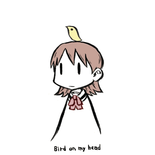 A Drawing Of A Girl With An Explosion On Her Head And The Words " Explosion Head " Below It GIF