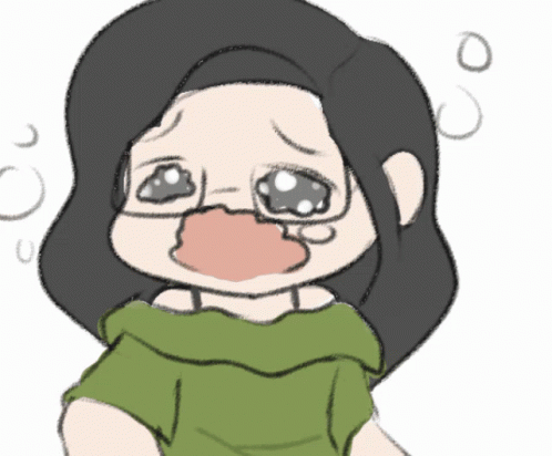 A Drawing Of A Girl With Glasses And A Green Shirt GIF