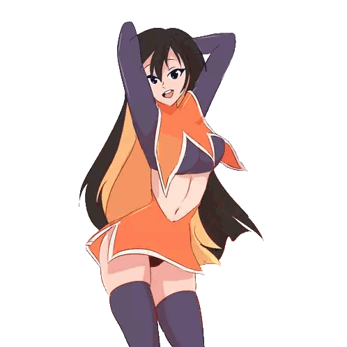 a drawing of a girl with long black hair and a purple top