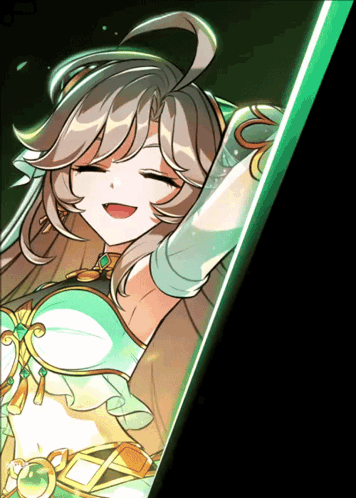 A Drawing Of A Girl With Long Hair And A Green Background GIF