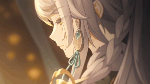 A Drawing Of A Girl With Long White Hair GIF