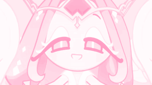 A Drawing Of A Girl With Pink Hair And A Tiara On Her Head GIF