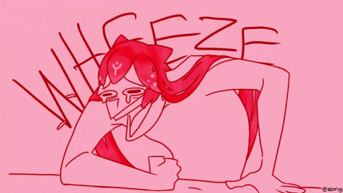 A Drawing Of A Girl With Red Hair And A Smiley Face On Her Forehead GIF