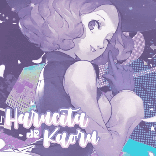 A Drawing Of A Girl With The Name Harucita De Kaoru GIF