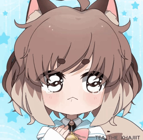 A Drawing Of A Girl With The Name Tea The Khaliit On The Bottom Right GIF