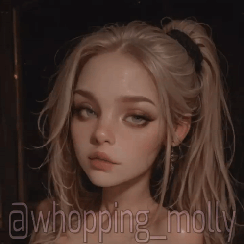 A Drawing Of A Girl With The Name @Whopping_molly On It GIF