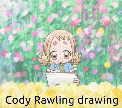 A Drawing Of A Girl With The Words Cody Rawling Drawing GIF