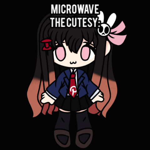A Drawing Of A Girl With The Words " Microwave The Cutesy " Above Her GIF