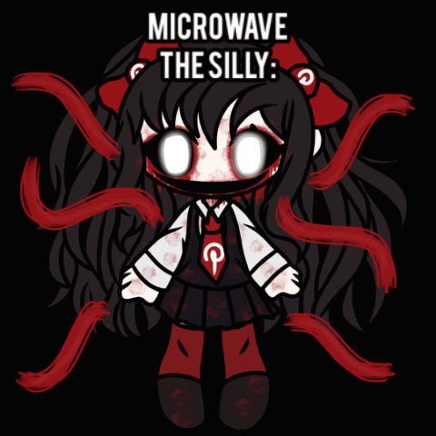 A Drawing Of A Girl With The Words Microwave The Silly Written On It GIF