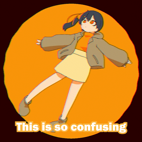 A Drawing Of A Girl With The Words " This Is So Confusing " GIF
