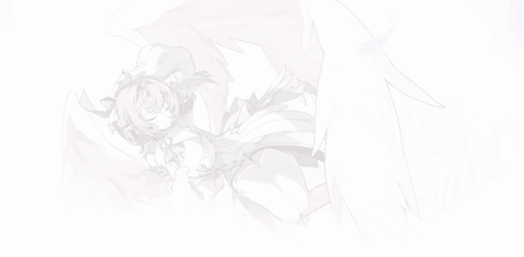 A Drawing Of A Girl With White Wings Laying On The Ground GIF