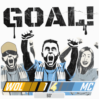 A Drawing Of A Group Of People Celebrating A Goal For Wol GIF
