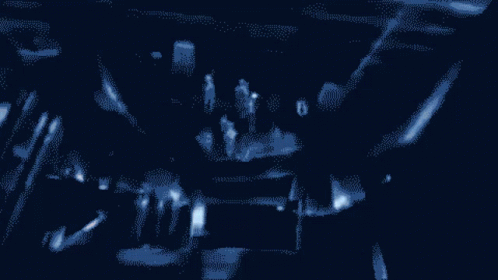 A Drawing Of A Group Of People In A Dark Room With A Cross In The Middle GIF