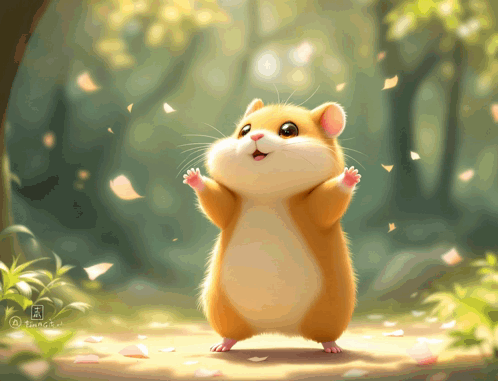 A Drawing Of A Hamster With The Letters Aa On The Bottom Of It GIF