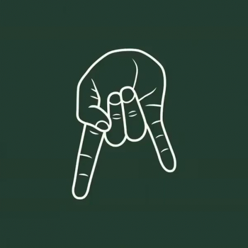 A Drawing Of A Hand Making A Rock Sign With Its Fingers GIF