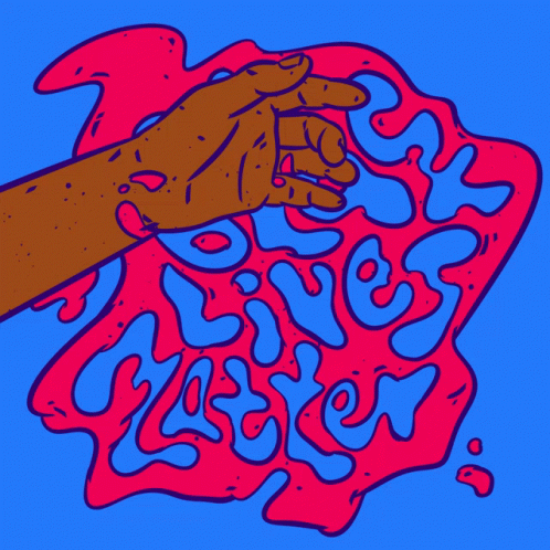 A Drawing Of A Hand Reaching Out Towards The Words " Love Matters " GIF