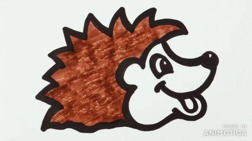 A Drawing Of A Hedgehog With Its Tongue Out Made In Animatica GIF