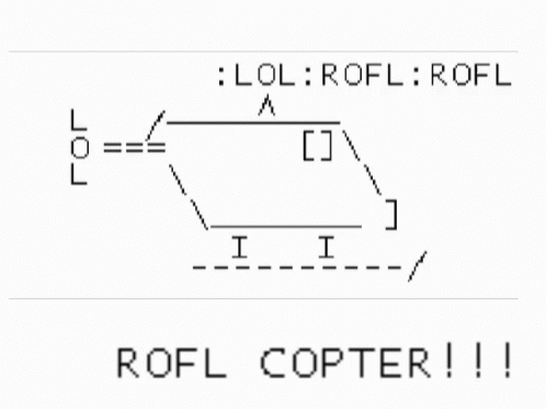 A Drawing Of A Helicopter Says Rofl Copter !!! GIF