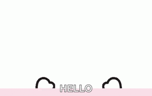 A Drawing Of A Hello Kitty With A Red Bow On Her Head GIF