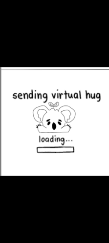 A Drawing Of A Koala Bear With The Words Sending Virtual Hug Loading Below It GIF