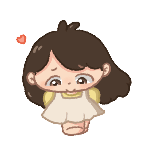 A Drawing Of A Little Girl With Hearts Around Her Head GIF