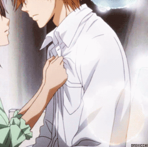A Drawing Of A Man And A Woman With The Word Orekicchi In The Corner GIF