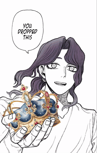 A Drawing Of A Man Holding A Crown With A Speech Bubble That Says " You Dropped This " GIF