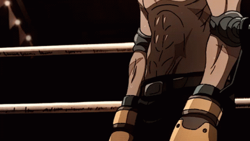 A Drawing Of A Man In A Boxing Ring With The Letters A And B On The Bottom GIF