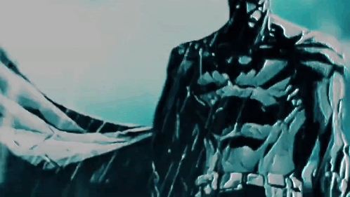 A Drawing Of A Man In A Cape With A Blue Sky In The Background GIF