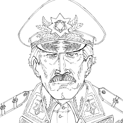 a drawing of a man in a military uniform