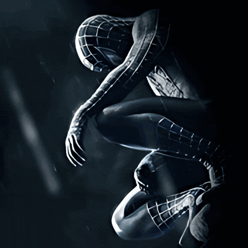 a drawing of a man in a spiderman costume in the dark