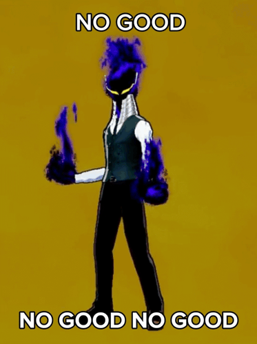 A Drawing Of A Man In A Suit And Tie With The Words No Good No Good On The Bottom GIF