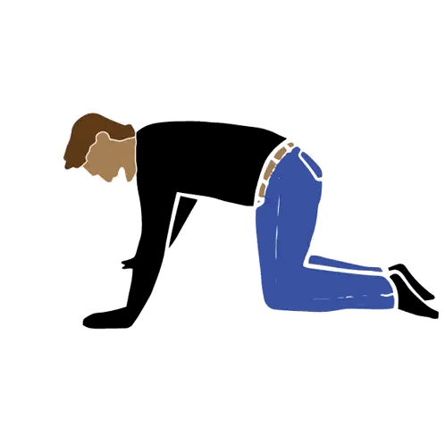 a drawing of a man vomiting green liquid on the ground
