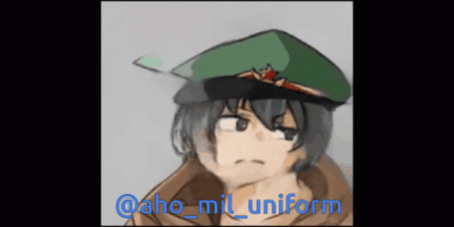 Man In Green Hat With Aho Mil Uniform GIF