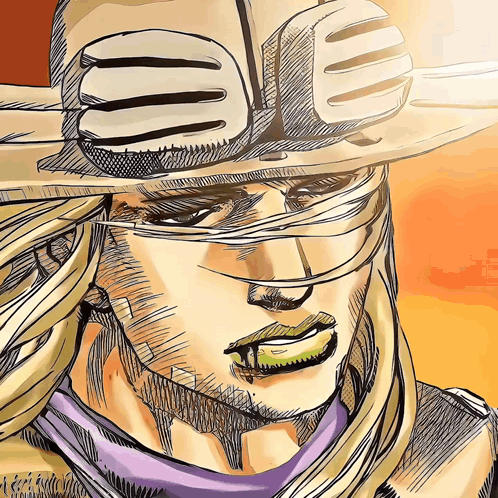 A Drawing Of A Man Wearing A Hat With The Letter E On The Top GIF