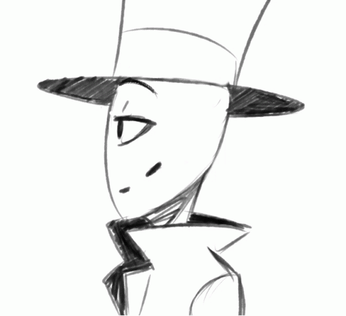 A Drawing Of A Man Wearing A Top Hat GIF