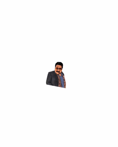 A Drawing Of A Man Wearing Glasses And A Plaid Scarf GIF