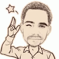 A Drawing Of A Man With A Beard And Mustache Giving A Thumbs Up Sign . GIF