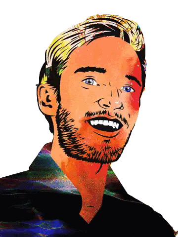 a drawing of a man with a beard smiling