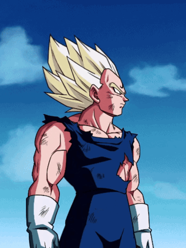 A Drawing Of A Man With A Blue Shirt And White Gloves GIF