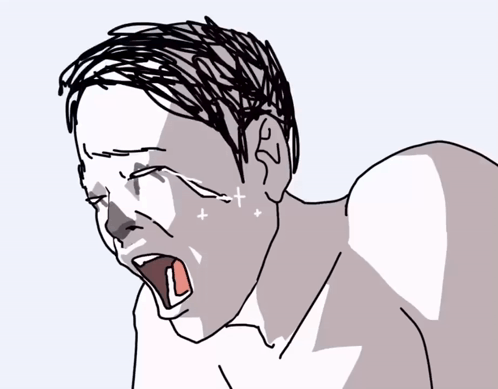 A Drawing Of A Man With A Cross On His Forehead GIF