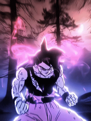 a drawing of a man with a purple light coming out of his head
