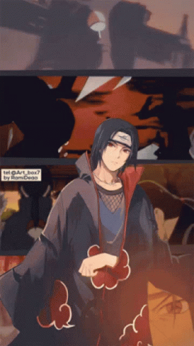 A Drawing Of A Man With A Red Cloud On His Chest GIF