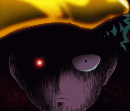 A Drawing Of A Man With A Red Eye GIF