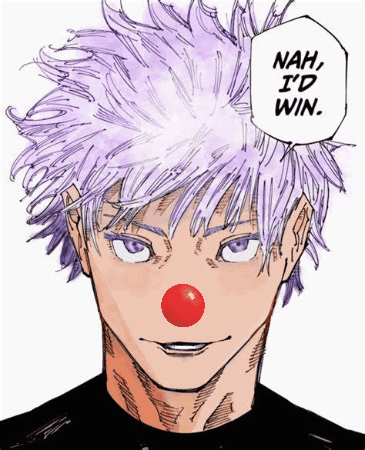A Drawing Of A Man With A Red Nose And The Words Nah I 'D Win Behind Him GIF