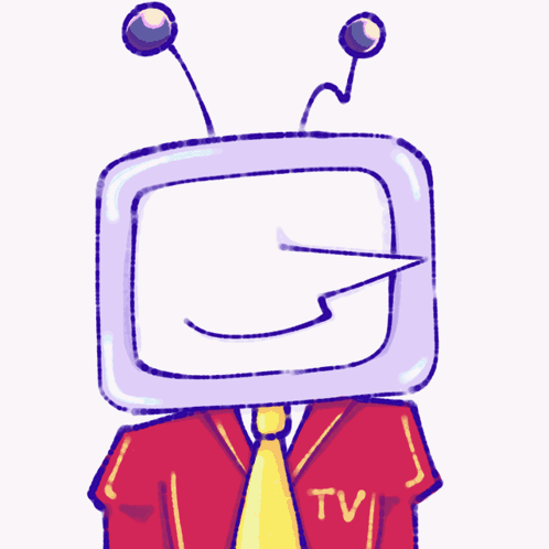 A Drawing Of A Man With A Tv Head And A Tie GIF